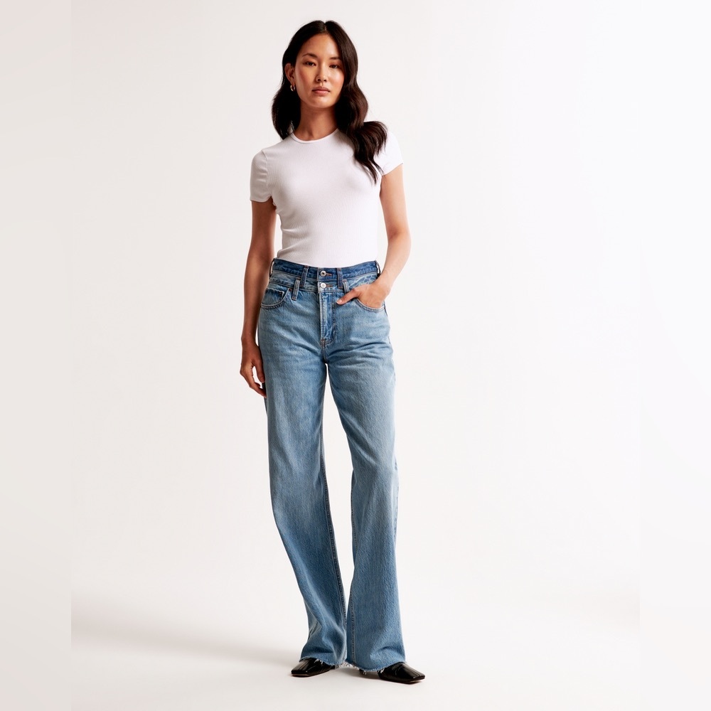 Abercrombie & Fitch curve love high rise loose jeans